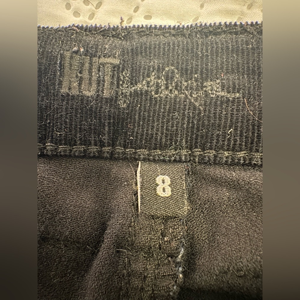 KUT from the Kloth Karen Bootcut Corduroy Jeans Black Minimalist Chic Pants Sz 8 - Picture 7 of 13